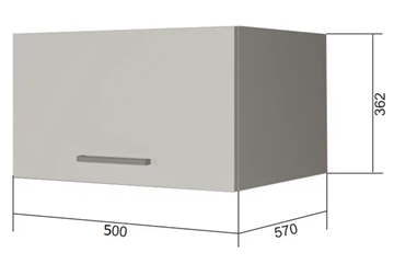 Кухонный шкаф ВГ50Г, Белое гладкое Ламарти/Белый в Элисте