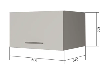 Навесной кухонный шкаф ВГ60Г, Белое гладкое Ламарти/Антрацит в Элисте - предосмотр