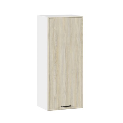 Шкаф настенный высокий 400 Индиго ЛД 298.420.000.025, Белый/Дуб Мадейра топаз в Элисте - изображение