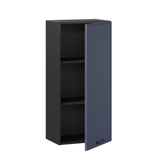 Кухонный навесной шкаф высокий 450 Индиго ЛД 298.430.000.153, Чёрный/Тёмно-синий в Элисте - изображение 1
