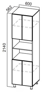 Распашной шкаф-пенал Стайл, П600(2140), МДФ в Элисте - предосмотр