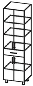 Шкаф-пенал с ящиком Эконика А41 МДФ глянец, металлик, премиум в Элисте