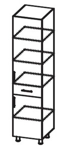 Шкаф-пенал с ящиком Классика А39 МДФ глянец, металлик, премиум в Элисте