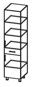 Шкаф-пенал с ящиком Классика А40 МДФ глянец, металлик, премиум в Элисте