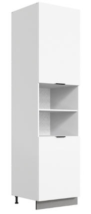 Шкаф-пенал Стоун 2 L600 H2141 (2 дв. гл.) (белый/джелато софттач) в Элисте - изображение
