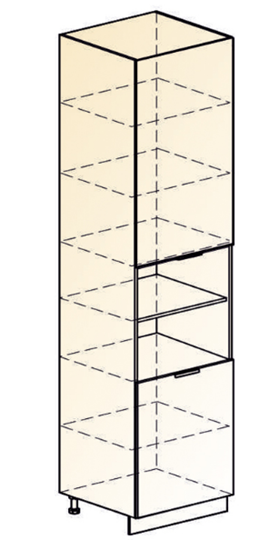 Шкаф-пенал Стоун 2 L600 H2141 (2 дв. гл.) (белый/акация светлая) в Элисте - изображение 1
