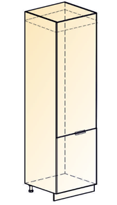 Шкаф-пенал Стоун L600 под холодильник (2 дв.гл.) (белый/белая скала) в Элисте - предосмотр 1