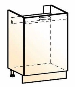 Шкаф рабочий под мойку Стоун L600 (1 дв. гл.) в Элисте - предосмотр