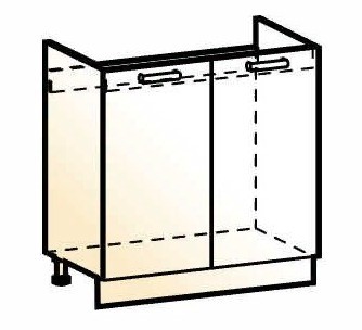 Шкаф рабочий под мойку Стоун L800 (2 дв. гл.) в Элисте - изображение