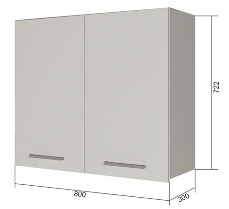 Шкаф навесной ВС7 80, Сатин/Белый в Элисте - изображение
