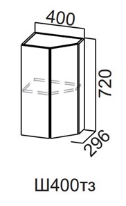 Кухонный шкаф торцевой закрытый Модерн New, Ш400тз/720, МДФ в Элисте - предосмотр