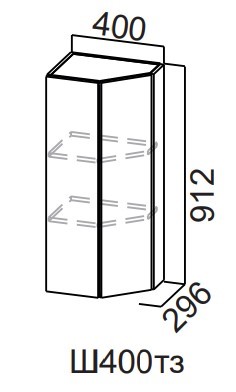 Кухонный шкаф торцевой закрытый Модерн New, Ш400тз/912, МДФ в Элисте - изображение