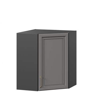 Угловой настенный шкаф Джелатто 600 ЛД 241.610.000.158, Черный/Оникс серый в Элисте - изображение