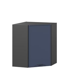 Шкаф угловой настенный Индиго ЛД 298.610.000.158, Чёрный/Тёмно-синий в Элисте - предосмотр