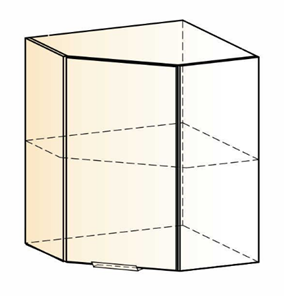 Шкаф настенный Стоун  L600x600 (1 дв. гл.) (белый/джелато софттач) в Элисте - предосмотр 1