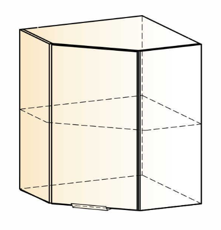 Шкаф настенный Стоун  L600x600 (1 дв. гл.) (белый/джелато софттач) в Элисте - изображение 1