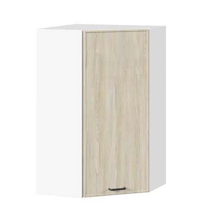 Шкаф угловой настенный высокий Индиго ЛД 298.620.000.033, Белый/Дуб Мадейра топаз в Элисте - изображение
