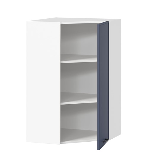Угловой кухонный шкаф высокий Индиго ЛД 298.620.000.117, Белый/Тёмно-синий в Элисте - изображение 1