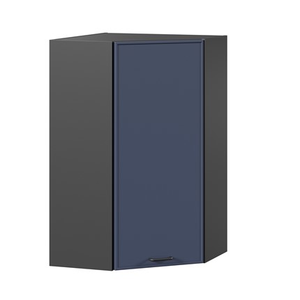 Шкаф угловой настенный высокий Индиго ЛД 298.620.000.159, Чёрный/Тёмно-синий в Элисте - изображение