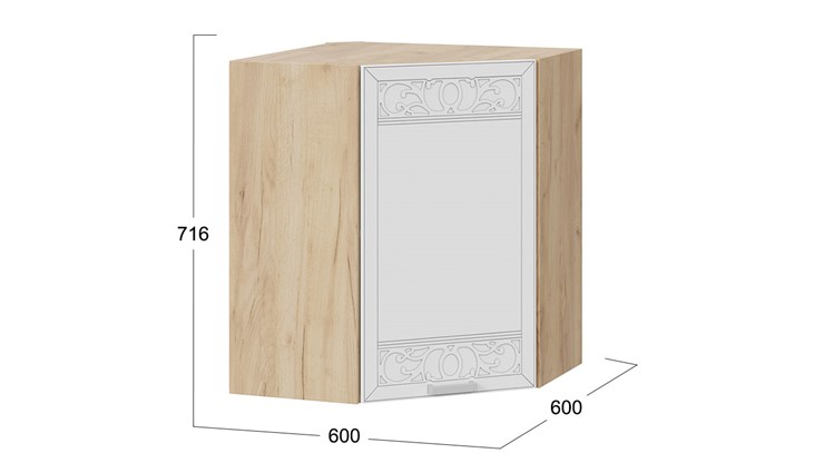 Кухонный угловой шкаф Долорес 1В6У (Дуб крафт золотой/Сноу) в Элисте - изображение 1
