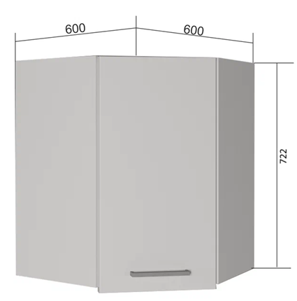 Кухонный шкаф угловой ВУ7, Сатин/Белый в Элисте - изображение