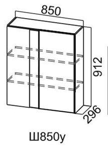 Навесной шкаф Модус, Ш850у/912, галифакс в Элисте - предосмотр