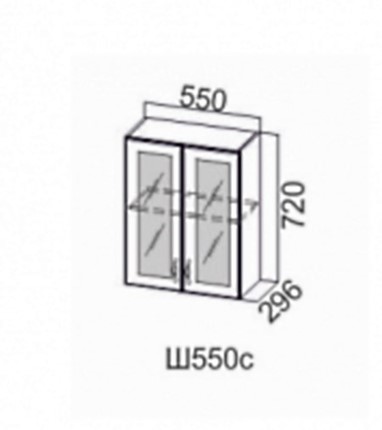 Кухонный навесной шкаф Модерн ш550c/720 в Элисте - изображение