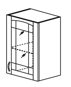Шкаф кухонный Кантри настенный однодверный с полкой со вставкой из стекла 718*400*320мм в Элисте - предосмотр