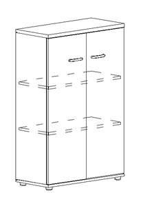 Шкаф средний закрытый Albero (78х36,4х119,4) в Элисте