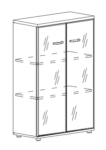Шкаф средний Albero, со стеклом в рамке (78х36,4х119,4) в Элисте