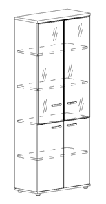 Шкаф для документов Albero, со стеклянными дверьми (78х36,4х193) в Элисте