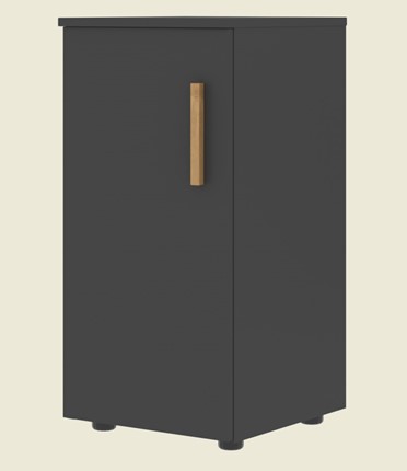 Низкий шкаф колонна с левой дверью FORTA Черный Графит FLC 40.1 (L) (399х404х801) в Элисте - изображение