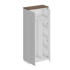 Шкаф для одежды с дополнением Bravo, дуб гладстоун/белый премиум/белый премиум (90х40х203.4) в Элисте