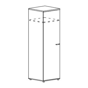 Шкаф для одежды глубокий узкий Albero (60х59х193) в Элисте