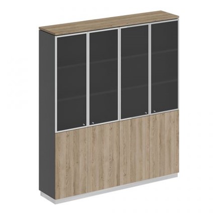 Шкаф для документов со стеклянными дверьми Speech Cube (180.2x40x203.4) СИ 315 ДС АР ДС/ХР в Элисте - изображение