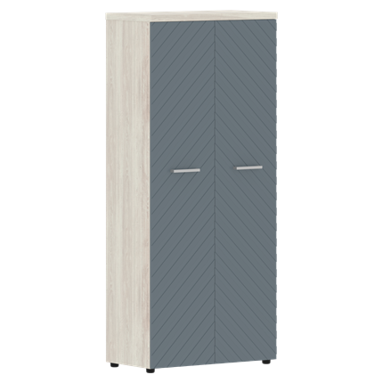 Шкаф с дверцами TORR LUX TLHC 85.1 с глухими дверьми и топом 854х452х1958 Сосна Эдмонт/ Серо-голубой в Элисте - изображение