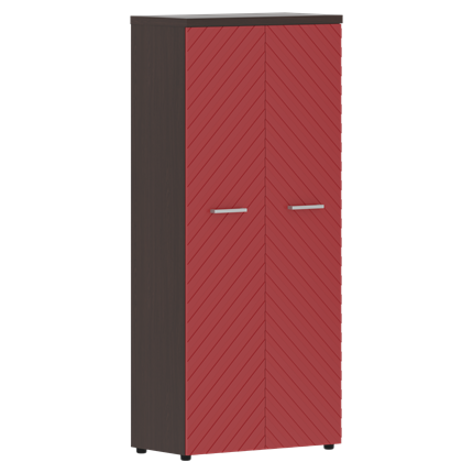 Шкаф с дверцами TORR LUX TLHC 85.1 с глухими дверьми и топом 854х452х1958 Венге Магия/ Красный в Элисте - изображение
