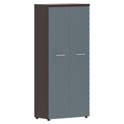 Шкаф с полками TORR LUX TLHC 85.1 с глухими дверьми и топом 854х452х1958 Венге Магия/ Серо-голубой в Элисте - изображение