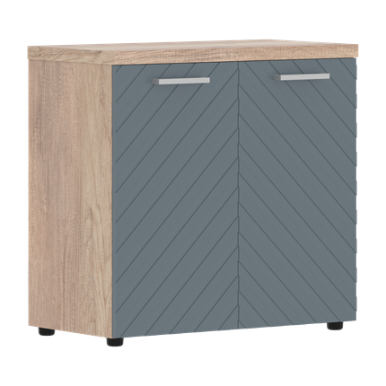 Шкаф TORR LUX TLLC 85.1 с глухими малыми дверьми и топом 854х452х833 Дуб Каньон / Серо-голубой в Элисте - изображение