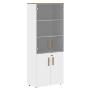 Широкий шкаф высокий FORTA Белый-Дуб Гамильтон FHC 80.2(Z) (798х404х1965) в Элисте