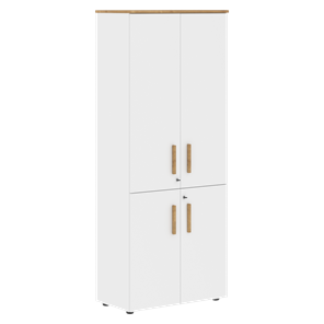 Шкаф с глухими средними и малыми дверьми FORTA Белый-Дуб Гамильтон FHC 80.3(Z) (798х404х1965) в Элисте