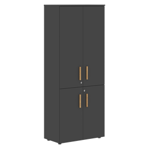 Широкий шкаф высокий FORTA Черный Графит FHC 80.2(Z) (798х404х1965) в Элисте