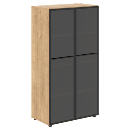 Шкаф со стеклянными дверцами  средней высоты  LOFTIS Дуб Бофорд LMC 80.2 (800х430х1517) в Элисте - изображение