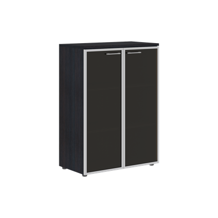 Шкаф средний со стеклянными  дверьми XTEN Дуб Юкон XMC 85.7 (850х410х1165) в Элисте - изображение