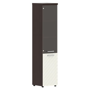 Стеллаж с дверью TORR LUX TLHC 42.2 L колонка комбинированная с топом 435х452х1958 Венге/ Латте в Элисте