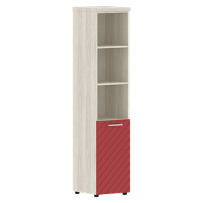Шкаф-стеллаж TORR LUX TLHC 42.5 L колонка с глухой малой дверью и топом 435х452х1958 Сосна Эдмонт/ Красный в Элисте