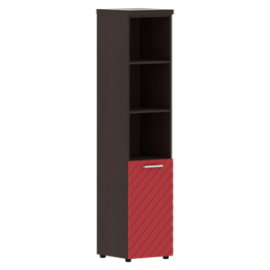 Шкаф-стеллаж TORR LUX TLHC 42.5 L колонка с глухой малой дверью и топом 435х452х1958 Венге/ Красный в Элисте