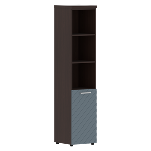 Стеллаж с дверью TORR LUX TLHC 42.5 L колонка с глухой малой дверью и топом 435х452х1958 Венге/ Серо-голубой в Элисте