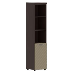 Шкаф-стеллаж TORR LUX TLHC 42.5 R колонка с глухой малой дверью и топом 435х452х1958 Венге/ Капучино в Элисте