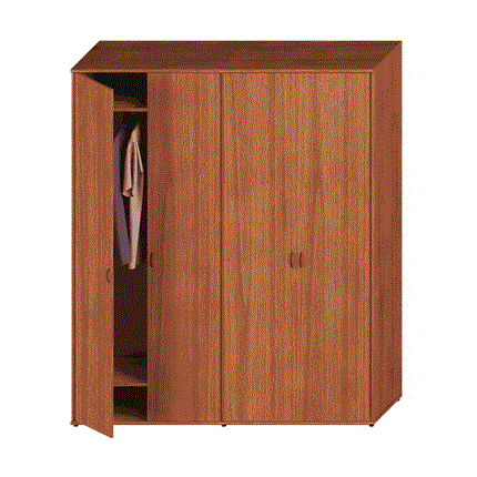 Шкаф офисный высокий Престиж, одежда/закрытый, темный орех, 175x46x203, Исп.59 в Элисте - изображение